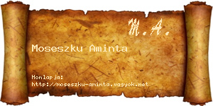 Moseszku Aminta névjegykártya
